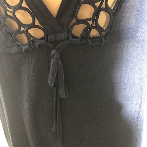 Vintage Y2K Cover Up Dress Crochet Deep V Neck Blue 3X - Picture 10 of 15